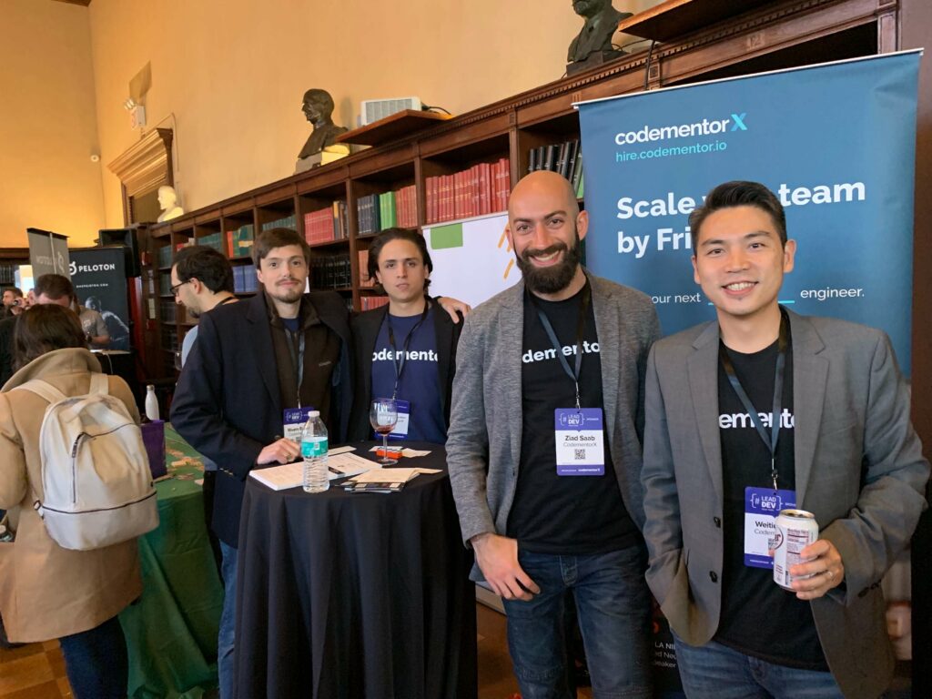 codementorx team and ziad at lead dev conference
