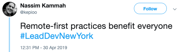 nassim kammah remote first practices tweet quote
