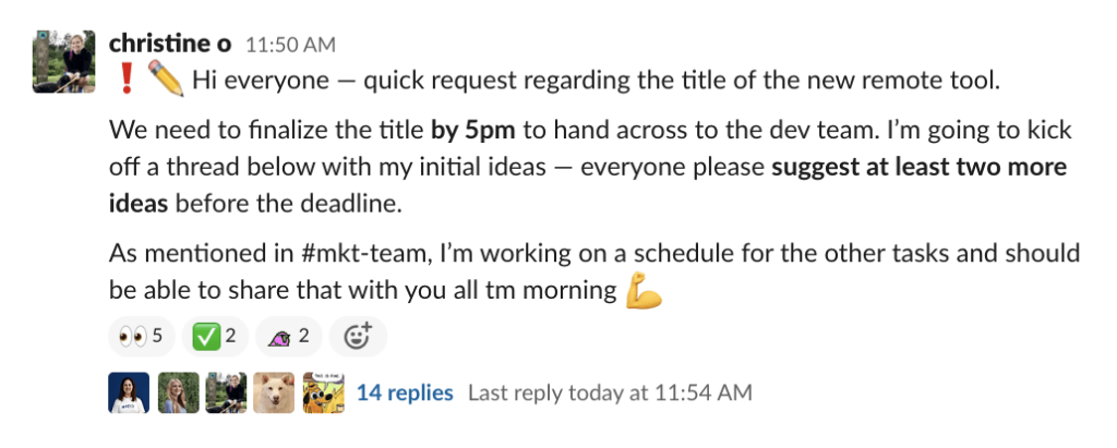 slack emoji remote collaboration in practice example