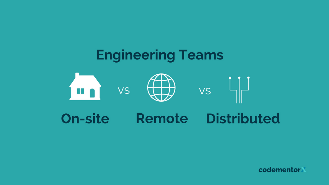 differences between on-site vs remote vs distributed engineering teams